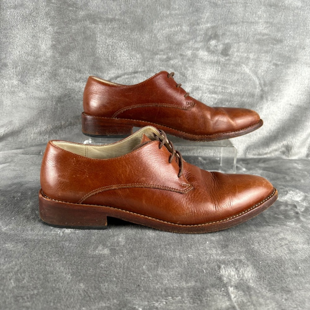 Nisolo Emma Oxford Shoes Brandy Leather Lace Up Pointed Toe‎ Peru Womens 8.5